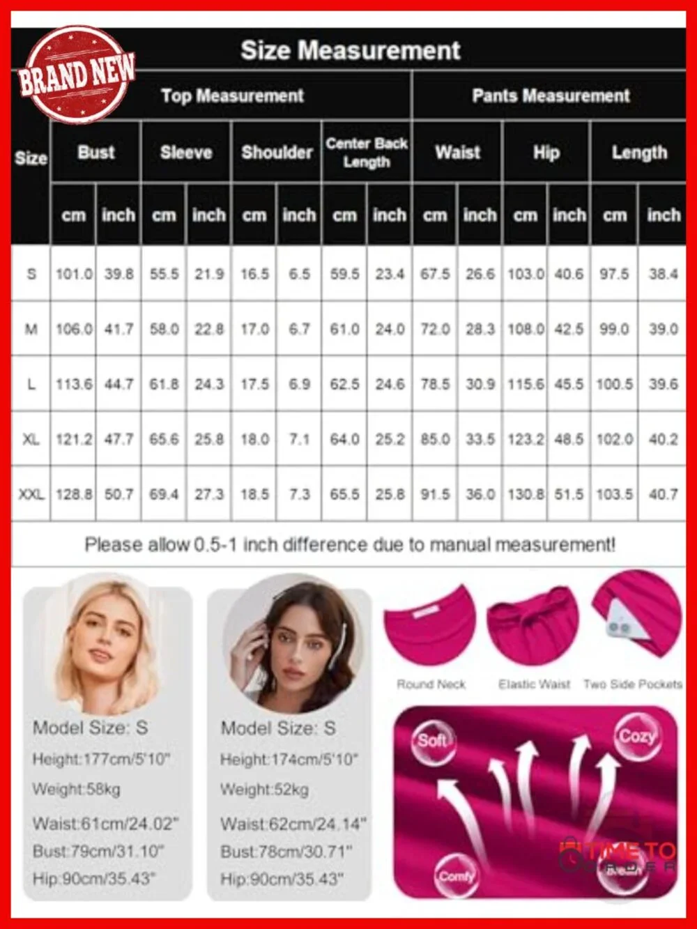2 Pack Womens Pajama Sets Short Sleeve Tops and Long Pants Casual Lounge Set
